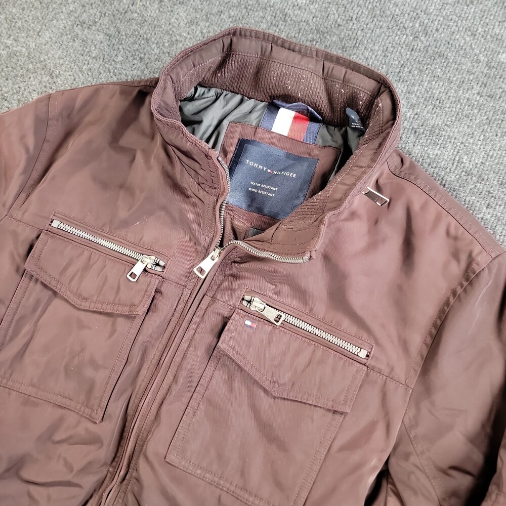 Tommy Hilfiger Mens Snow Coat Medium Maroon Winter Hooded